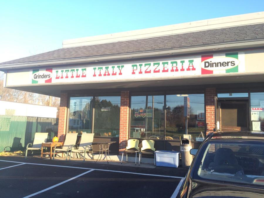 The outside of Little Italys Pizzeria in Granby,  which delivers to MacDuffie.