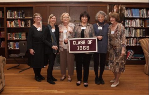 Members of the MacDuffie Class of 1966, including Dean of Boarding Dina Lyman, at a reunion in 2016.  Photo provided by The MacDuffie School.